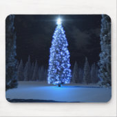 Tapis De Souris Noël bleu Mousepad (Devant)