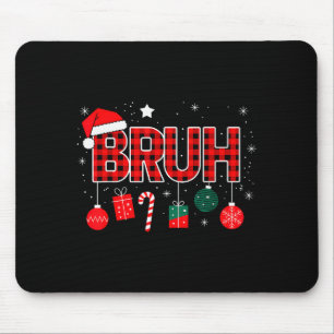 Tapis De Souris Noël Bruh Pyjama Famille Noël Rétro Père Noël