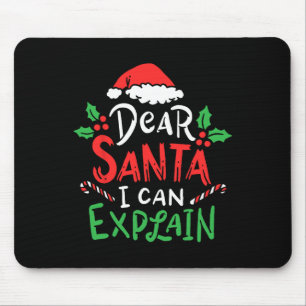 Tapis De Souris Noël Cher Père Noël Je Peux Expliquer Funny Père N