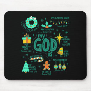 Tapis De Souris Noël chrétien Mon Dieu est Jésus est la raison