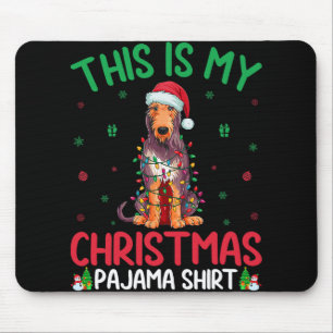 Tapis De Souris Noël de loup irlandais Père Noël Xmas Tree