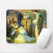 Tapis De Souris Noël de Manger Jésus Mousepad (Avec souris)