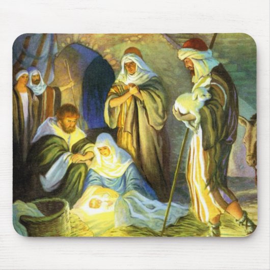 Tapis De Souris Noël de Manger Jésus Mousepad (Devant)