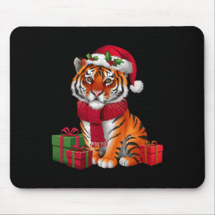 Tapis De Souris Noël de Noël de Père Noël Bengale Tiger