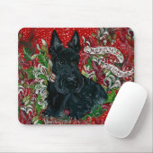Tapis De Souris Noël de Terrier d'écossais (Avec souris)