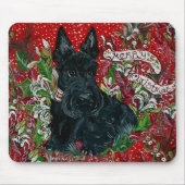 Tapis De Souris Noël de Terrier d'écossais (Devant)