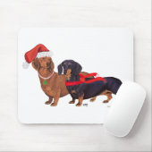 Tapis De Souris Noël des Dachshunds (Avec souris)