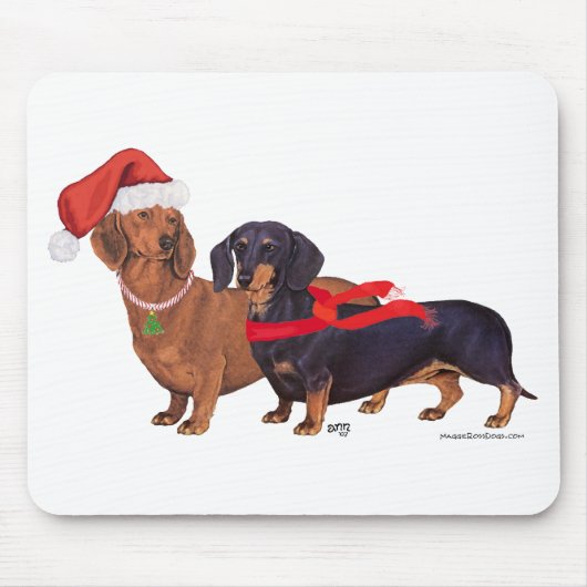 Tapis De Souris Noël des Dachshunds (Devant)