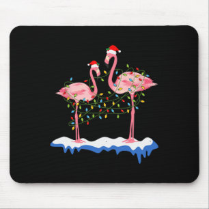 Tapis De Souris Noël Deux Flamants Roses Été Noël