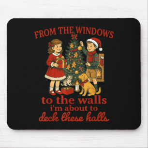 Tapis De Souris Noël drôle des fenêtres aux murs je