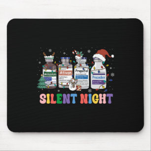 Tapis De Souris Noël drôle infirmière médicale Noël Icu Nicu R