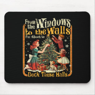 Tapis De Souris Noël drôle rétro de vacances de Windows à