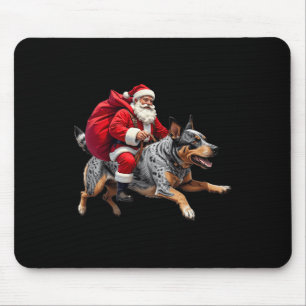 Tapis De Souris Noël du chien de bétail australien de Père Noël