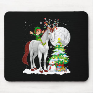 Tapis De Souris Noël Elfe équitation Reindeer Cheval Snowman Xmas