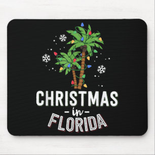 Tapis De Souris Noël en Floride Décorer les Palmiers Famille Va