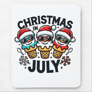 Tapis De Souris Noël en Juillet 4 juillet Glace USA 