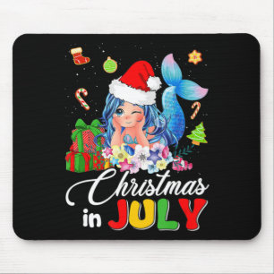Tapis De Souris Noël En Juillet Anime Mermaid Santa Hat Sum