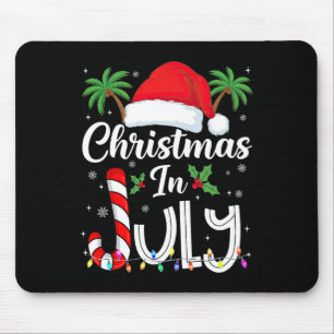Tapis De Souris Noël en juillet Chapeau de Père Noël Voyage de pla