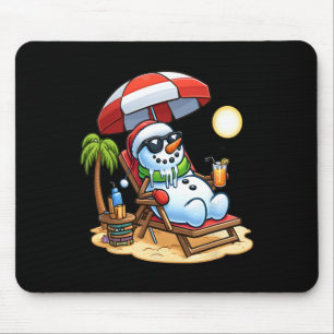 Tapis De Souris Noël En Juillet Drôle Snowman Summer Fun Beach H