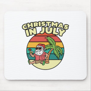 Tapis De Souris Noël en Juillet Été Père Noël Vintage Xmas Hommes