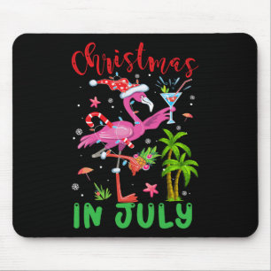 Tapis De Souris Noël en Juillet Flamingo Père Noël Été Xmas Femmes
