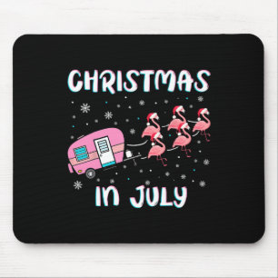 Tapis De Souris Noël en juillet Flamingo remorque de camping d'été