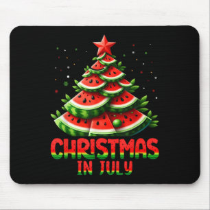 Tapis De Souris Noël En Juillet Pastèque Arbre Été Hommes Femmes