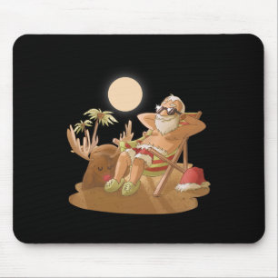 Tapis De Souris Noël en juillet Père Noël Hawaïen X-mas Tropi