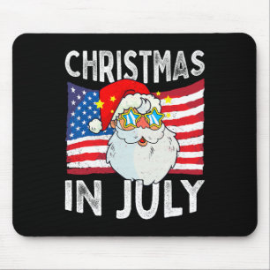 Tapis De Souris Noël en juillet Rétro Hipster Drôle Santa Hommes F