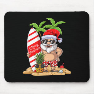 Tapis De Souris Noël en juillet Santa surf hawaïen Cadeaux Sum