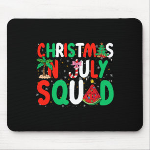 Tapis De Souris Noël En Juillet Squad Drôle Été Noël Hommes Femmes
