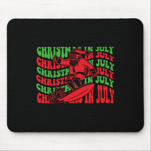 Tapis De Souris Noël en Juillet Surf Funny Groovy Surf San