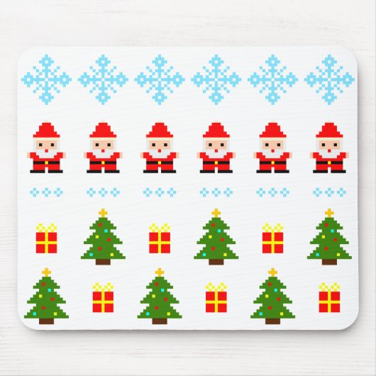 Tapis De Souris Noël en pixel art (Devant)