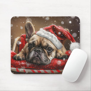 Tapis De Souris Noël Festif Bouledogue Français