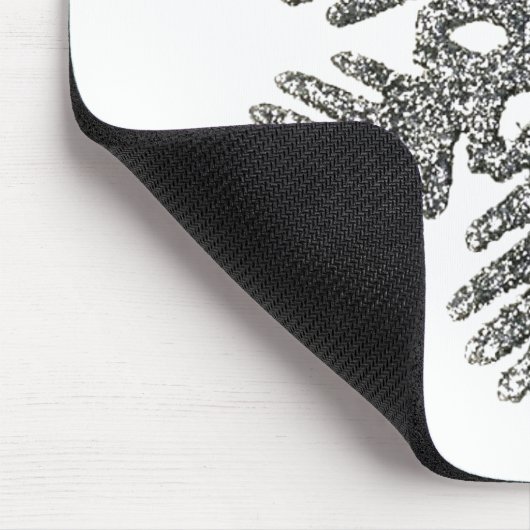 Tapis De Souris Noël Fête Silver Snowflake Star Design. (Coin)