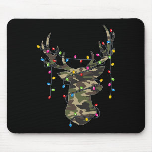 Tapis De Souris Noël Fêtes Camo Chasse Rennes de rennes Noël
