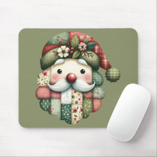 Tapis De Souris Noël folklorique patchwork fantaisiste de Père Noë
