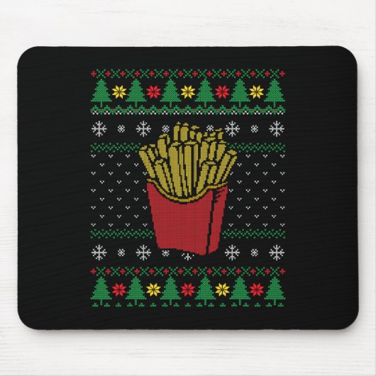 Tapis De Souris Noël Français Fries Ugly Sweat (Devant)