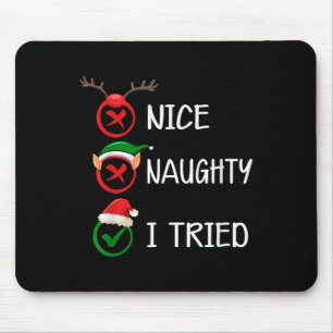 Tapis De Souris Noël Gentil Vilain J'ai Essayé Liste De Noël Vacan