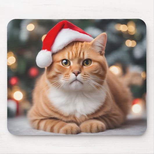 Tapis De Souris Noël Ginger British Shorthair (Devant)