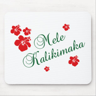 Tapis De Souris Noël hawaïen de ~ de Mele Kalikimaka Joyeux