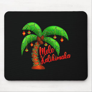 Tapis De Souris Noël hawaïen Mele Kalikimaka Cocotier