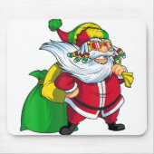 Tapis De Souris Noël jamaïcain rasta santa claus rastafarian.p (Devant)
