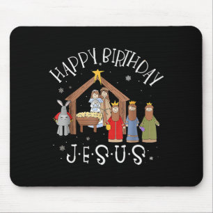 Tapis De Souris Noël Joyeux Anniversaire Jésus Noël Nativité C