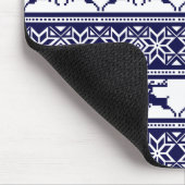 Tapis De Souris Noël, le bleu et le blanc scandinave (Coin)