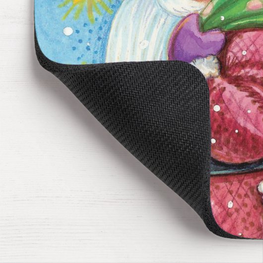 Tapis De Souris Noël mignon, Père Noël avec chatons et chats ! (Coin)