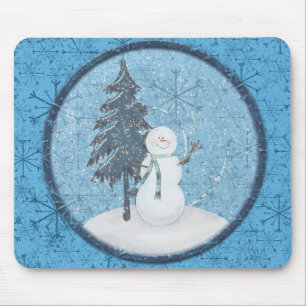 Tapis De Souris Noël Mousepad de bonhomme de neige