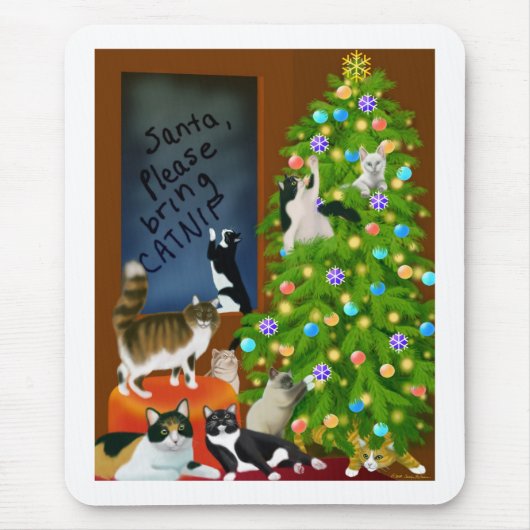 Tapis De Souris Noël Mousepad de chat de Kitty (Devant)