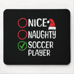 Tapis De Souris Noël Nice Naughty joueur de football Noël Lis
