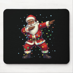 Tapis De Souris Noël Noir Africain Américain Dabbing Père Noël Cla